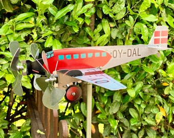 Wind spinner Aircraft model Junkers Ju 52 in stainless steel