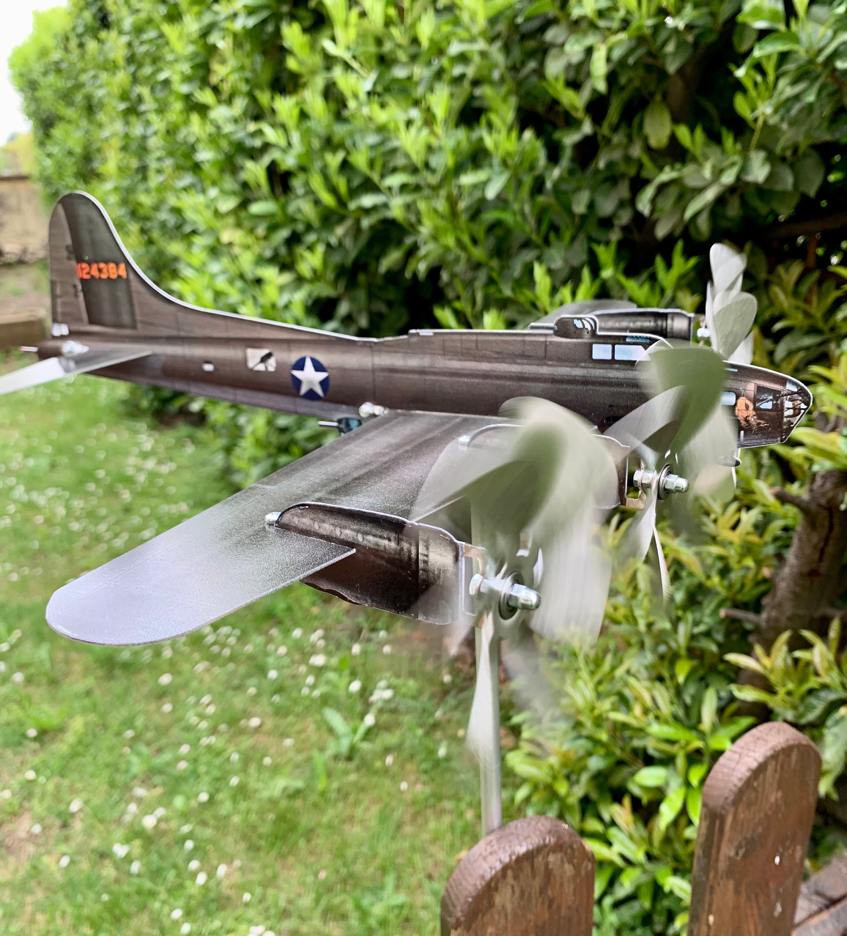 Airplane Wind Spinner Garden Decoration Model B-17 Flying photo