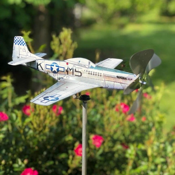 Metal Airplane Wind Spinner Etsy
