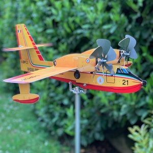 Wind Spinner Aircraft model Canadair CL-215 in stainless steel