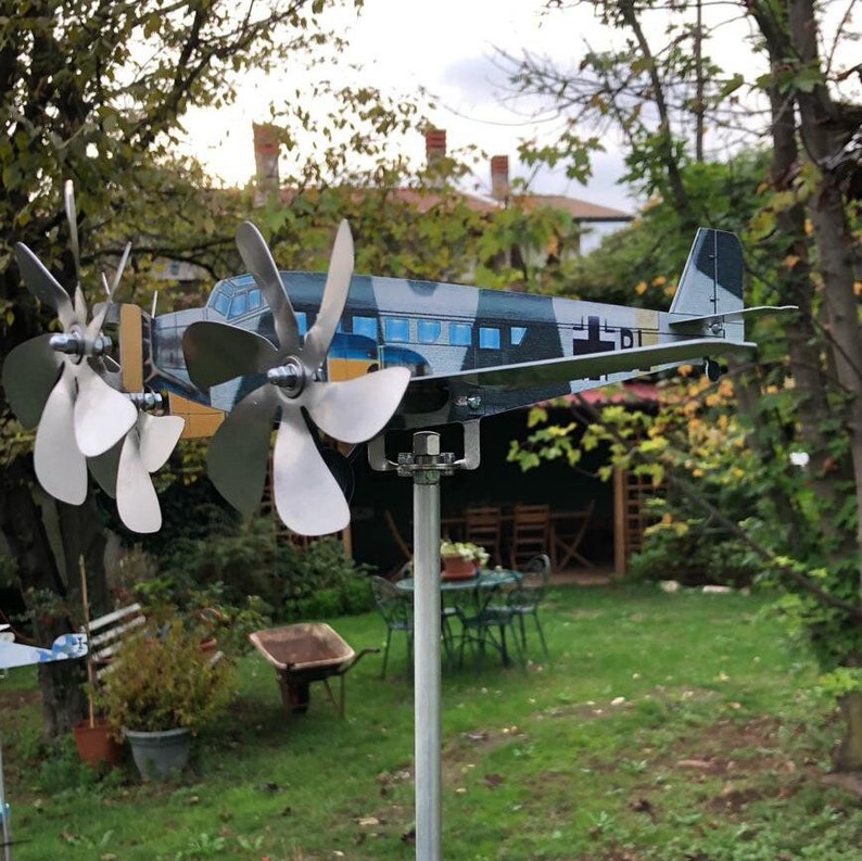 Airplane Wind Spinner Aircraft Pinwheel for Garden Junkers Ju Etsy