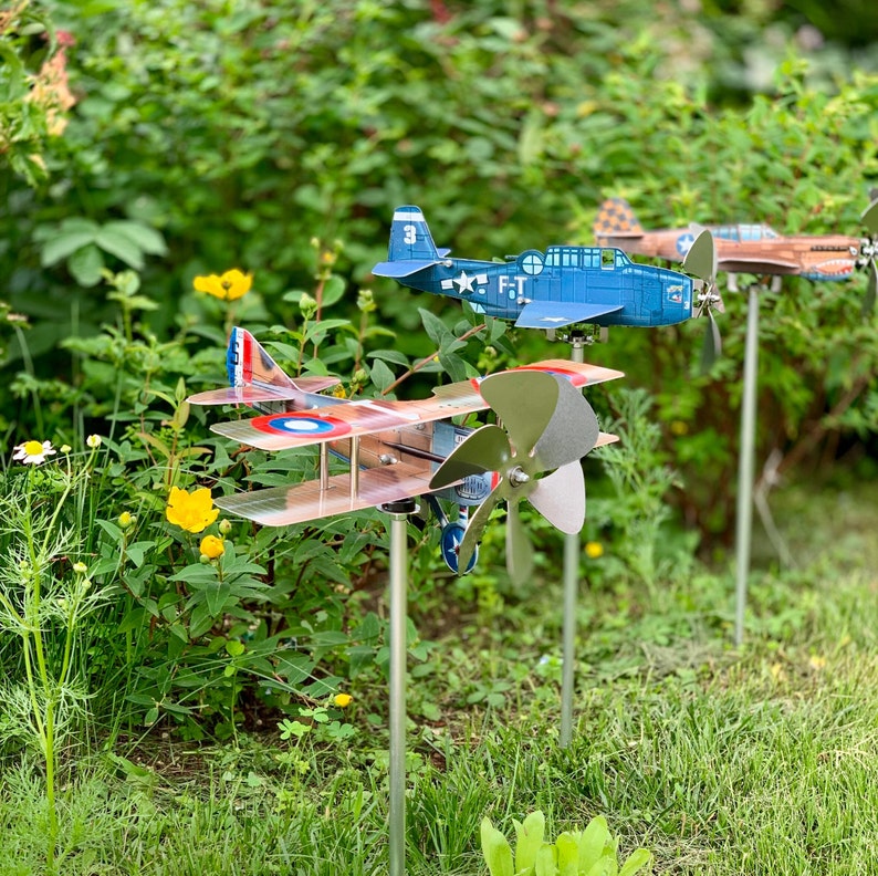 Airplane Wind Spinner Aircraft Pinwheel for Garden Etsy