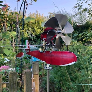 Wind spinner Aircraft model Crimson Pig in stainless steel