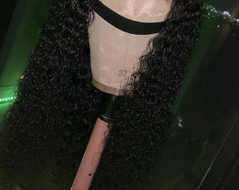 24” Deep Wave Closure Wig Glueless | Ready to Wear Wig | Pre Plucked Transparent Lace Wig | Human Hair Wig | Beginner Friendly Wig