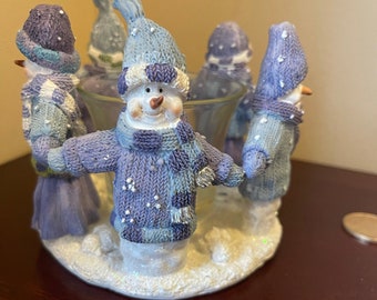 Christmas Snowmen Candle Holder