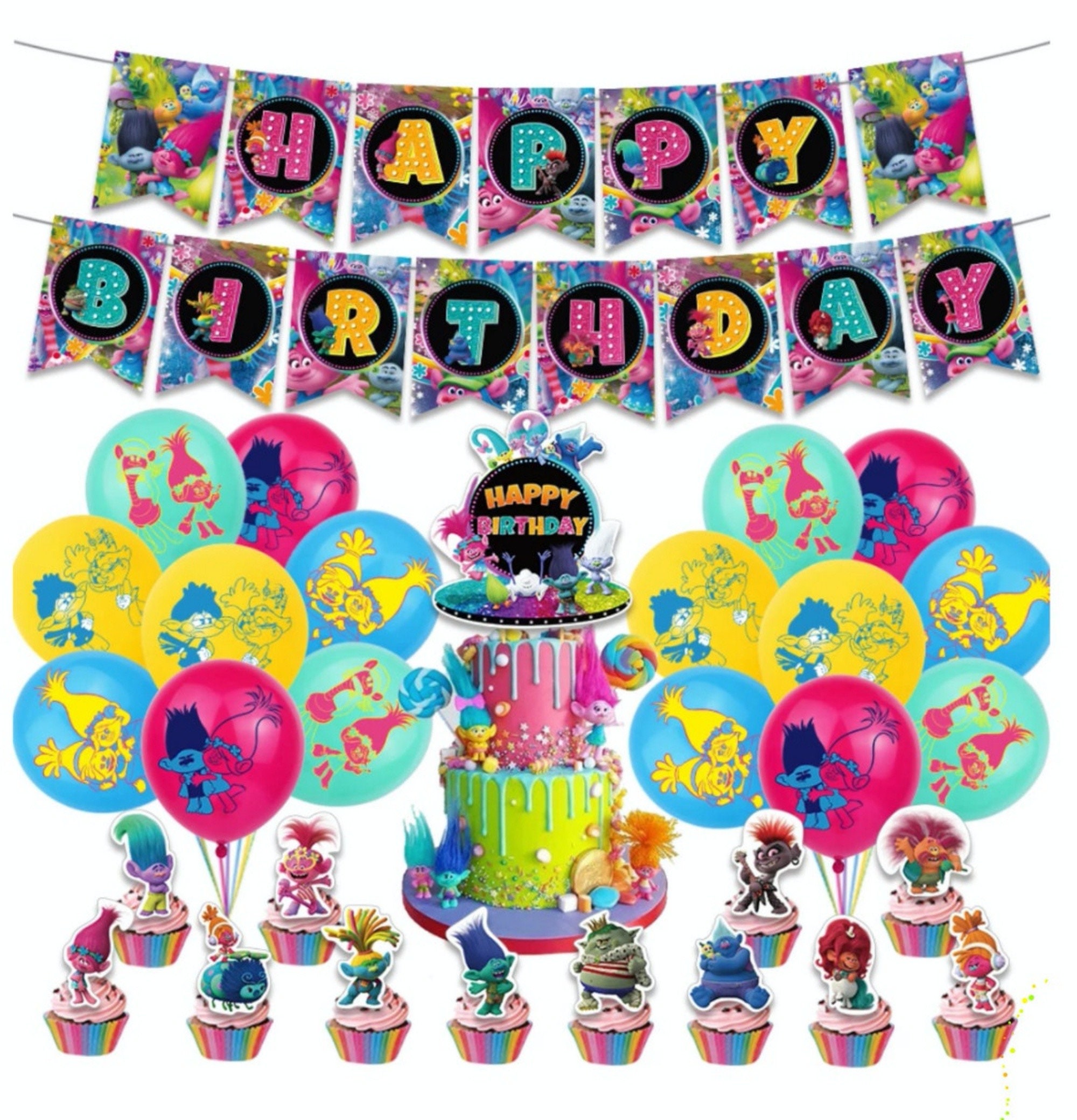 Trolls Birthday Decorations - Etsy Trolls Birthday Decorations - Etsy
