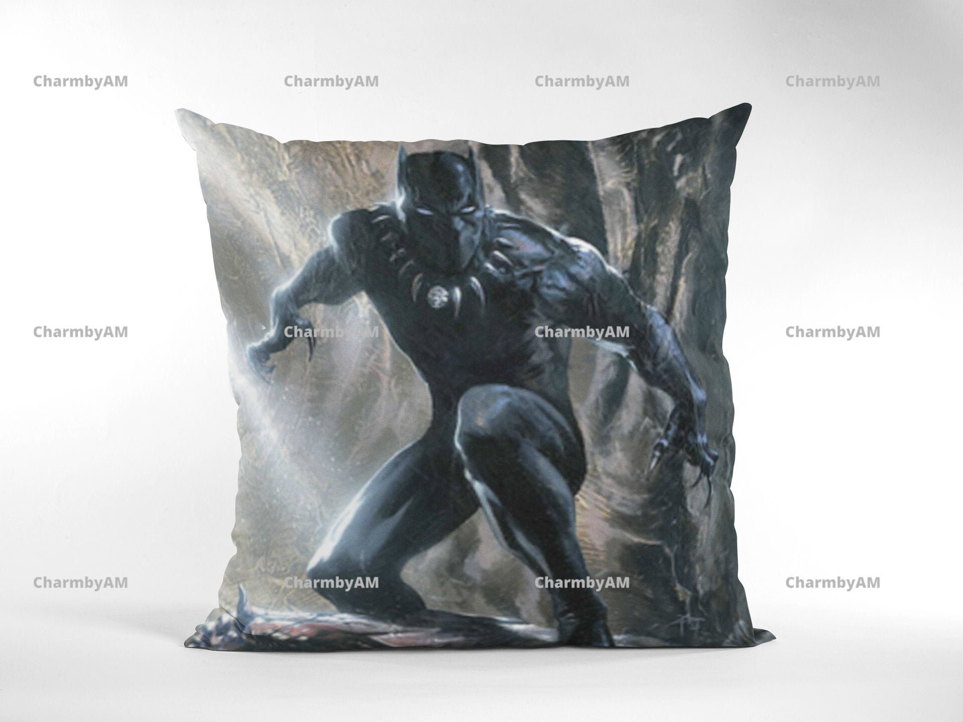 Black Panther pillow cushion Black Panther fan gift Black Etsy