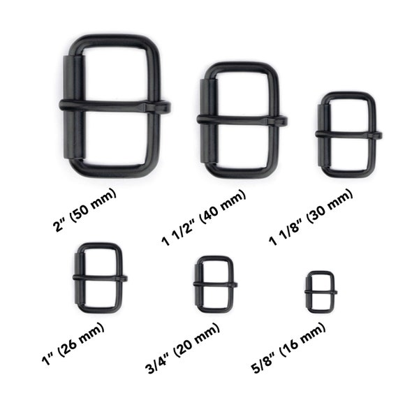 Black Roller Buckle - Dog Collar Buckle - Matte Steel Metal Buckle Hardware Wholesale - Bridal Buckle - Cat Buckle Supplies