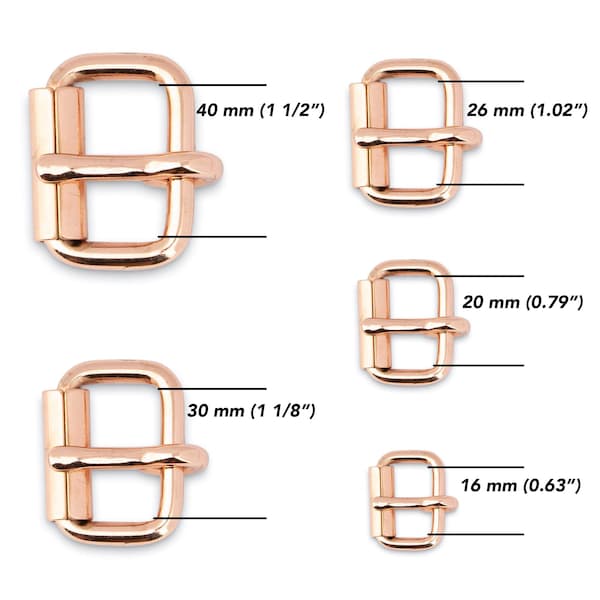 Hebilla de collar de perro - Hebilla de rodillo de oro rosa - Hebilla de rodillo de talón - Venta al por mayor de hardware de hebilla de metal - Suministros de hebilla nupcial - Hebilla de acero