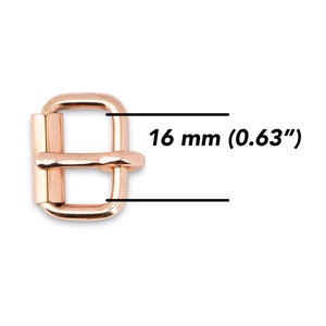 Dog Collar Buckle - 16 mm Rose Gold Roller Buckle - Steel Heel Roller Buckle - Metal Buckle Hardware Wholesale - Bridal Buckle Supplies