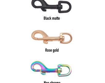 Snap Hook 55 Mm - Zwart Mat - Rose Goud - Neo Chrome Rainbow - Wholesale Swivel Trigger Spring - Hond Riem Metalen Snap Clip -Craft Hardware