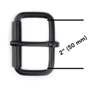Black Roller Buckle - 2&quot; Dog Collar Buckle - 50 mm Matte Steel Metal Buckle Hardware Wholesale - Bridal Buckle - Cat Buckle Supplies