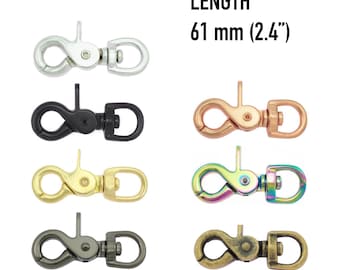 Trigger Snap For Rope 61mm - Quick Release Snap Hook Swivel - Horse Lunge Line Reins Leashes - Haberdashery Hardware Supply - Bag Purse