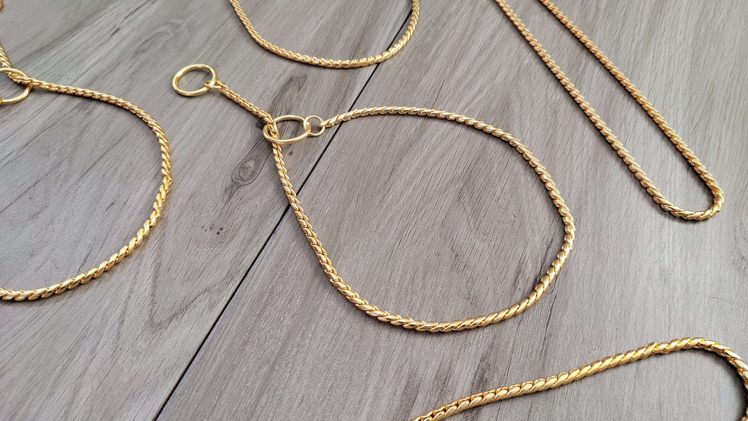 Snake Chain Show Choke Collars 5 Mm Gold Chain Dog Collar Etsy