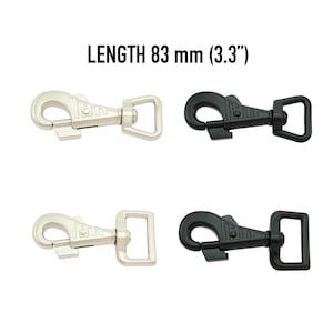 Moschettone a Molla Deluxe con Blocco di Sicurezza 83mm - Trigger Clip Girevole - Gancio a Molla Hardware Moschettone Girevole - Guinzaglio per Cani Moschettone in Metallo per Impieghi Gravosi
