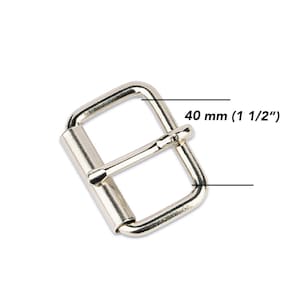 Dog Collar Buckle - 40 mm Heel Roller Buckle - Metal Buckle Hardware Wholesale - Stainless Steel Silver Nickel - Bridal Buckle Supplies