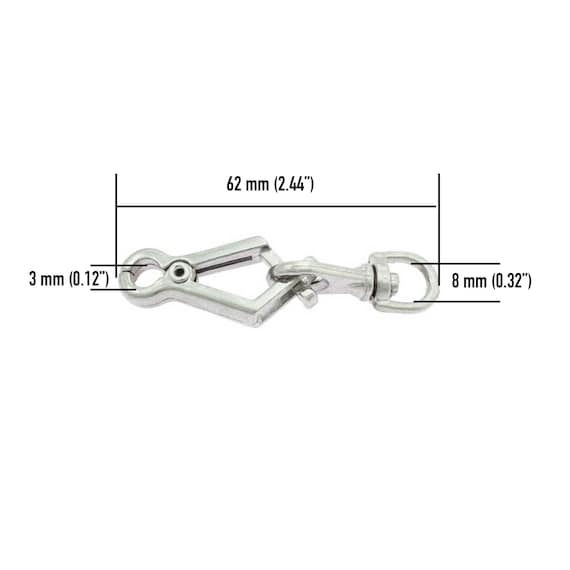 Snap Hook 46mm Silver Snap Hook Swivel Dog Leash Metal Heavy Duty Trigger  Clip Swivel Hooks Snap Hook Clip Leather Craft Hardware 