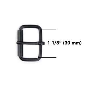 Black Roller Buckle - 1 1/8&quot; Dog Collar Buckle - 30 mm Matte Steel Metal Buckle Hardware Wholesale - Bridal Buckle - Cat Buckle Supplies