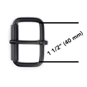 Black Roller Buckle - 1 1/2&quot; Dog Collar Buckle - 40 mm Matte Steel Metal Buckle Hardware Wholesale - Bridal Buckle - Cat Buckle Supplies