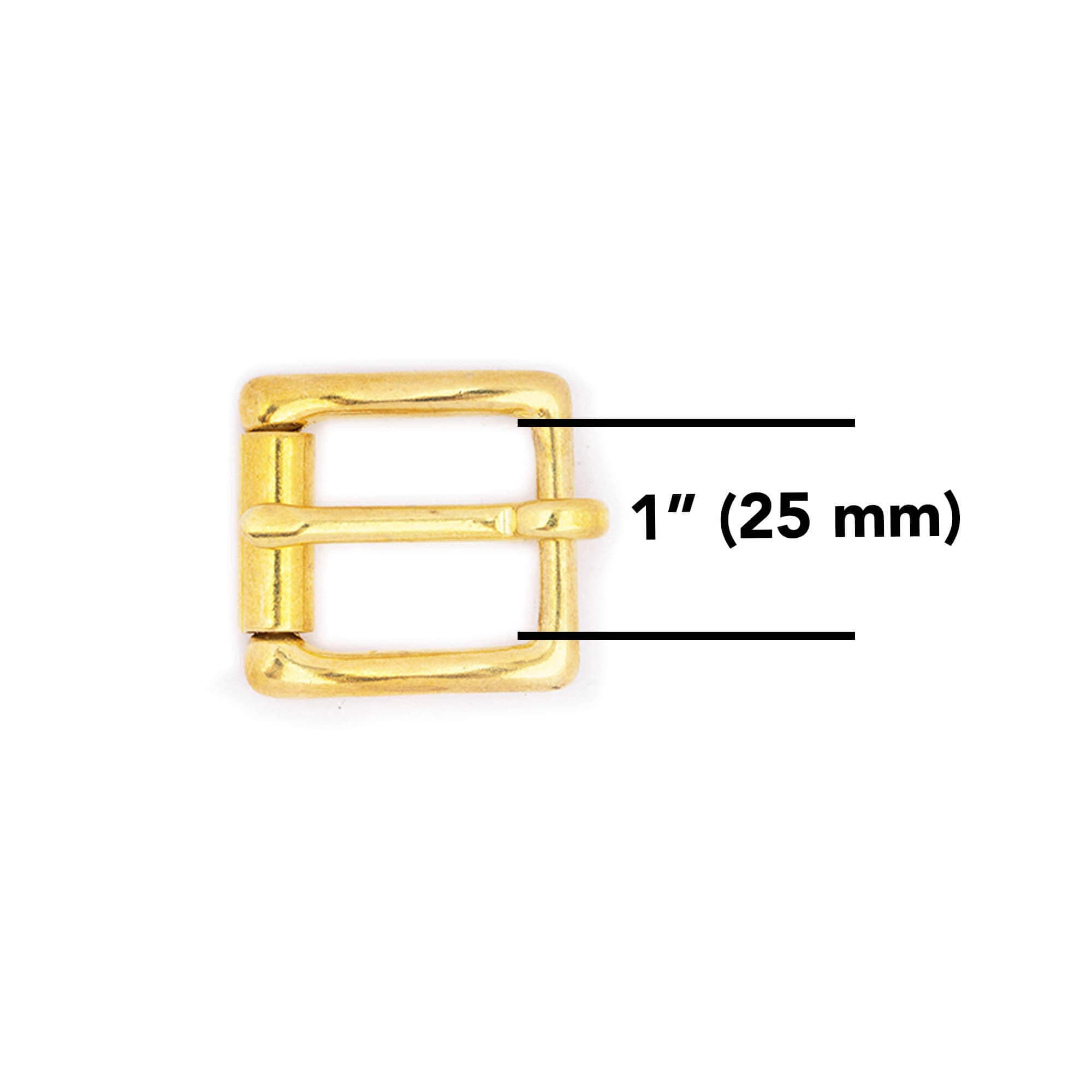 Gold Dog Collar Buckle 25 Mm Solid Brass Roller Buckle 1.0 Heavy