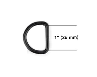 D Ring For Dog Collars Hardware 26 mm Steel Metal 1 inch Black Matte Welded Webbing Half Ring Leather Craft Saddlery Haberdashery