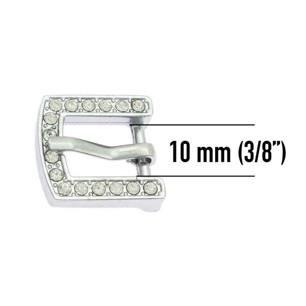 Dog Collar Buckle - 10 Mm Cat Collar Rhinestone Buckle Small Chrome Plated - 3/8 Inch Buckle Replacement Metal Hardware Wholesale - Handbag