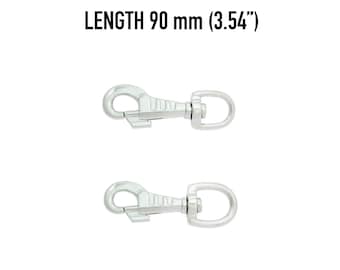 DELUXE Snap Hook 90mm - Trigger Clip Swivel - Eye width 17mm 20mm - Hardware Swivel Carabiner - Dog Leash Metal Heavy Duty Clip Craft