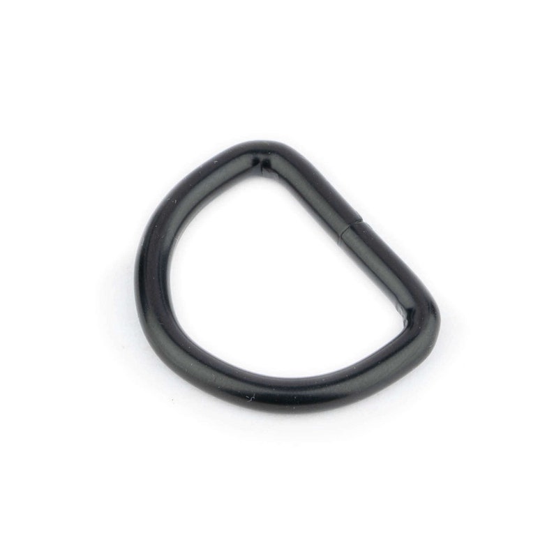 D Ring For Dog Collars Hardware 16 mm Steel Metal 5/8 inch Black Matte Welded Webbing Half Ring Leather Craft Saddlery Haberdashery Bild 4
