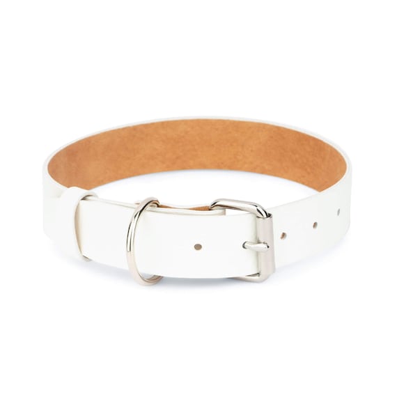 White clearance leather collar