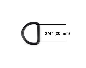 D Ring For Dog Collars Hardware 20 mm Steel Metal 3/4 inch Black Matte Welded Webbing Half Ring Leather Craft Saddlery Haberdashery