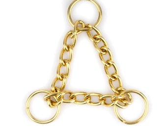 Cadena de collar de perro Martingala - oro de cadena de latón macizo - metal de hardware de collar de perro - anillo O de cadena de medio estrangulador - collar de perro haciendo bricolaje