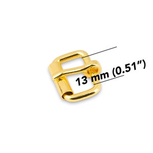 Dog Collar Buckle - 13 mm Solid Brass Heel Roller Buckle - Gold Roller Buckle - Metal Buckle Hardware Wholesale - Bridal Buckle Supplies