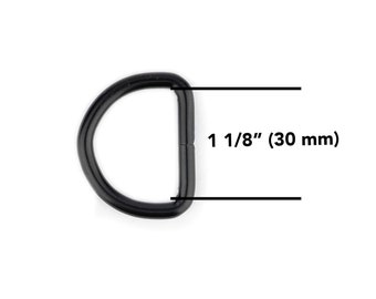 D Ring For Dog Collars Hardware 30 mm Steel Metal 1 1/8 inch Black Matte Welded Webbing Half Ring Leather Craft Saddlery Haberdashery