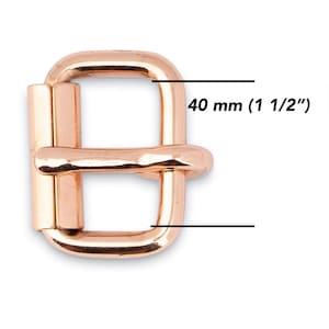 Dog Collar Buckle - 40 mm Rose Gold Roller Buckle - Steel Heel Roller Buckle - Metal Buckle Hardware Wholesale - Bridal Buckle Supplies