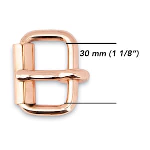 Dog Collar Buckle - 30 mm Rose Gold Roller Buckle - Steel Heel Roller Buckle - Metal Buckle Hardware Wholesale - Bridal Buckle Supplies