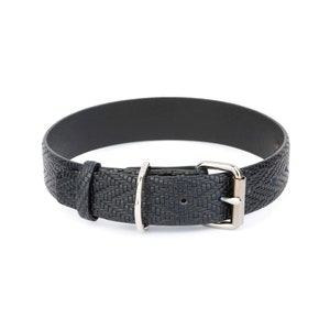 Luxury Dog Collar - Blue Dog Collar - Unique Leather Dog Collar - Collar for Large Dogs - Leather Dog Collar