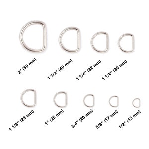 D Ring For Dog Collars Hardware Stainless Steel Metal Heavy Duty Welded Webbing Half Ring Loop Leather Craft Saddlery Haberdashery Supplies
