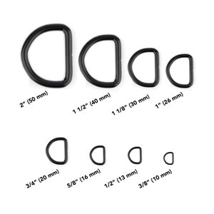 D リング犬の首輪ハードウェア鋼金属黒マット溶接ウェビングハーフリングレザークラフト馬具小間物用品