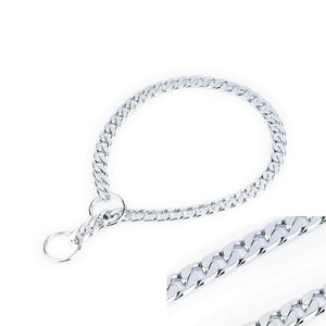 Cuban Link Dog Collar - Dog Chain Collar - Luxury Dog Collar - Exclusive Choke Chain Style Collar - Brass Chrome Plated Curb Chain
