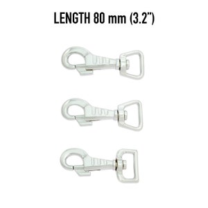 Snap Hook 46mm Silver Snap Hook Swivel Dog Leash Metal Heavy Duty Trigger  Clip Swivel Hooks Snap Hook Clip Leather Craft Hardware 