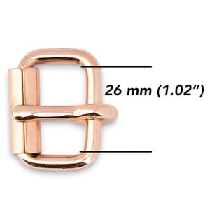 Dog Collar Buckle - 26 mm Rose Gold Roller Buckle - Steel Heel Roller Buckle - Metal Buckle Hardware Wholesale - Bridal Buckle Supplies