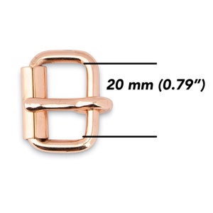 Dog Collar Buckle - 20 mm Rose Gold Roller Buckle - Steel Heel Roller Buckle - Metal Buckle Hardware Wholesale - Bridal Buckle Supplies