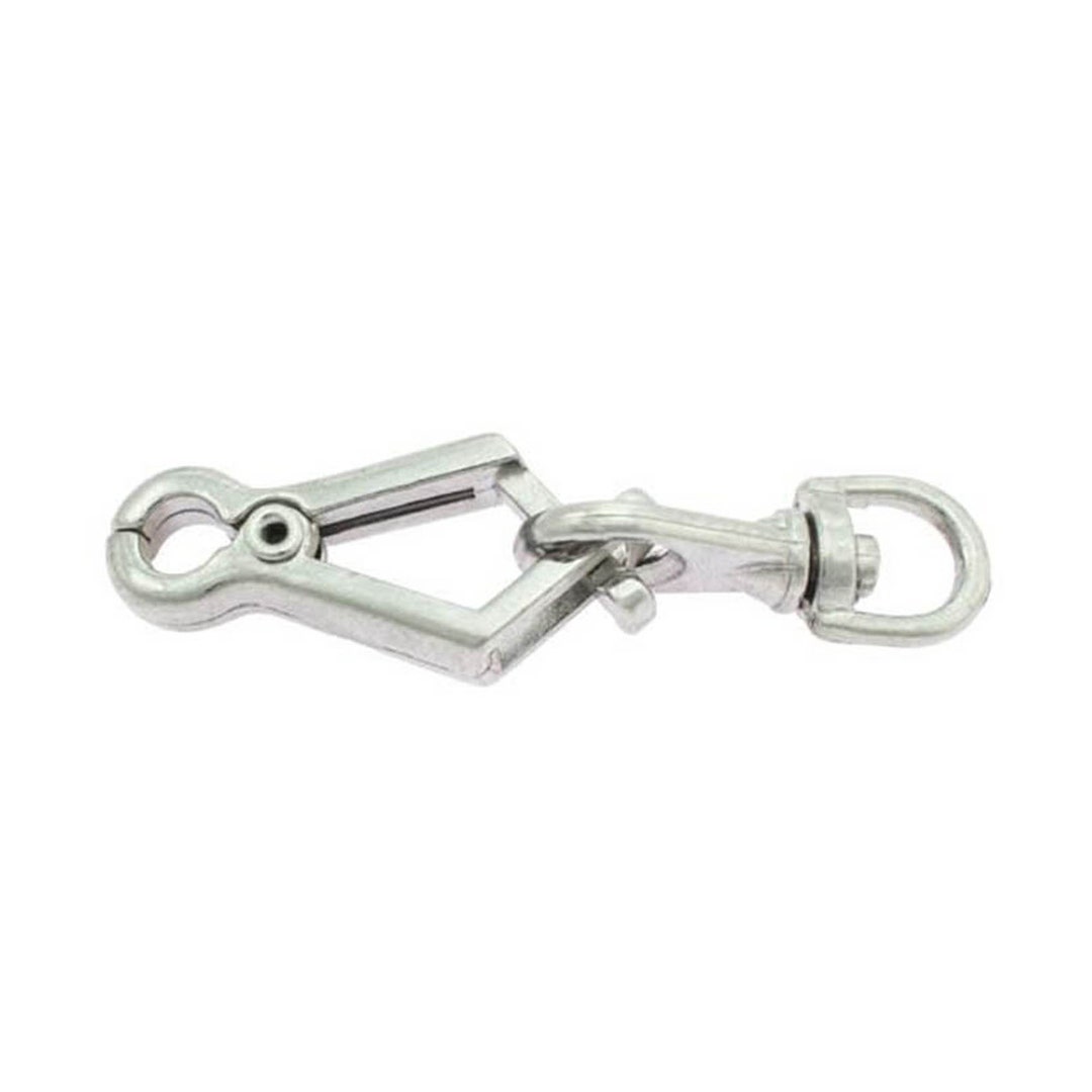 Scissor Snap Hook 62 Mm Quick Release Hunting Dog Leash Silver Steel Nickel Plated Swivel