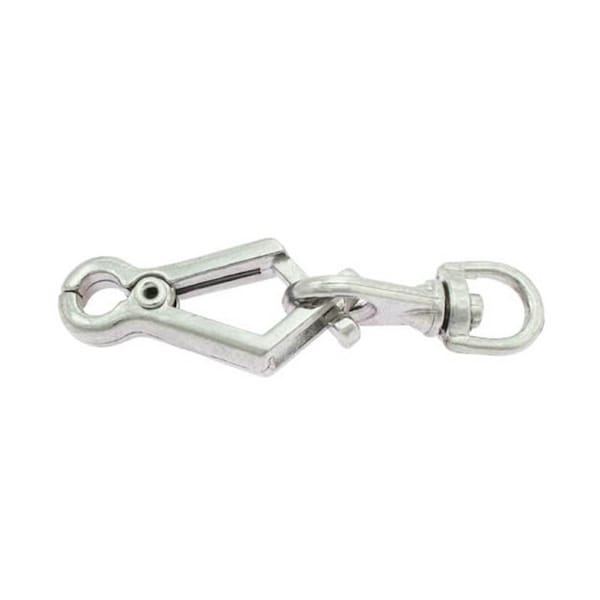 Scissor Snap Hook 62 mm - Quick Release - Hunting Dog Leash - Silver Steel Nickel Plated - Swivel Trigger Spring - Dog Leash Metal Snap Clip