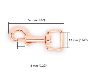 Snap Hook 17 Mm - Rose Gold Snap Hook Swivel - Trigger Clip Swivel - Dog Leash Metal Heavy Duty - Snap Hook Clip - Leather Craft Hardware