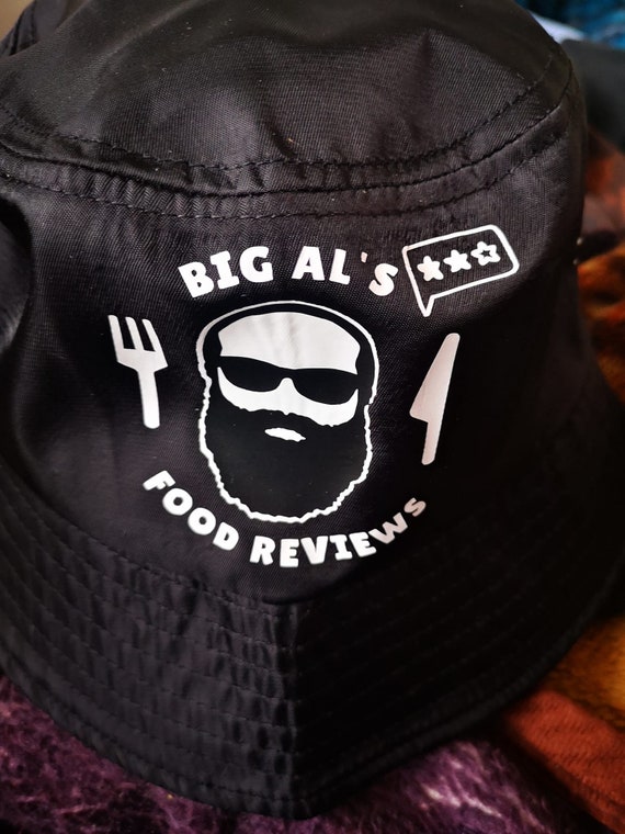 Food Reviews Bucket Hat Beard Logo 