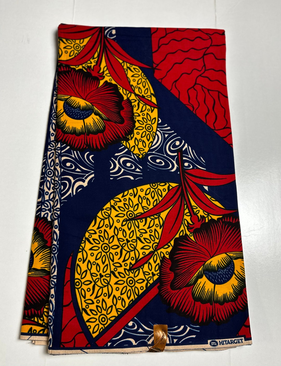 African Print Fabric, Ankara - Blue, Red, Yellow Fabric - Etsy