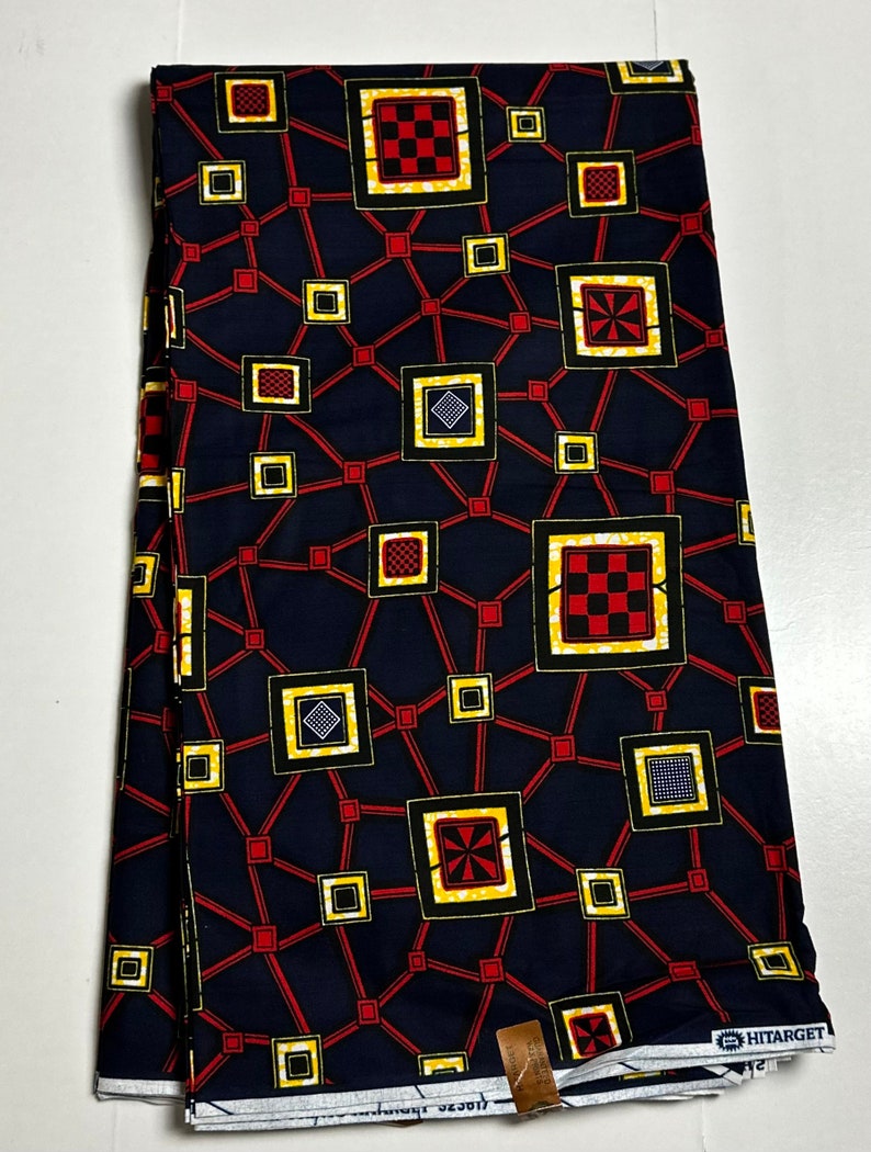 African Print Fabric, Ankara - Blue, Red, Yellow Fabric - Etsy