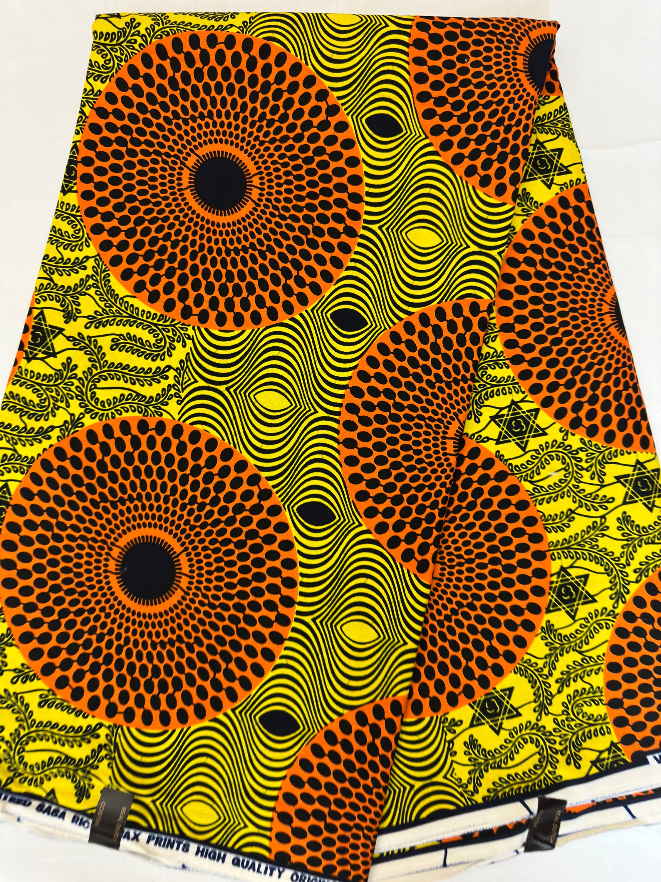 African Wax print fabric Osikani - Yellow GOLD Trails – AfricanFabs
