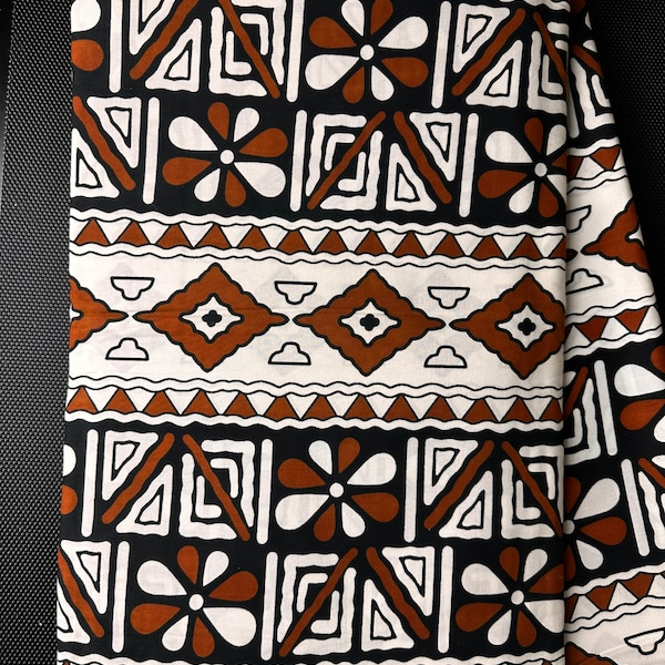 African Fabric - Ankara - African Clothing - Brown African fabric - Cotton African Fabric - Ankara Print - African Style